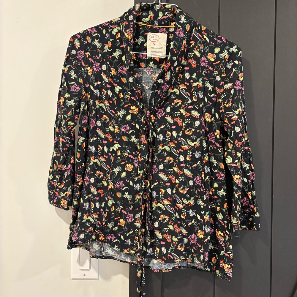 Floral Button-Up Blouse